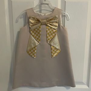 Hucklebones London Holiday Dress with gold Bow
